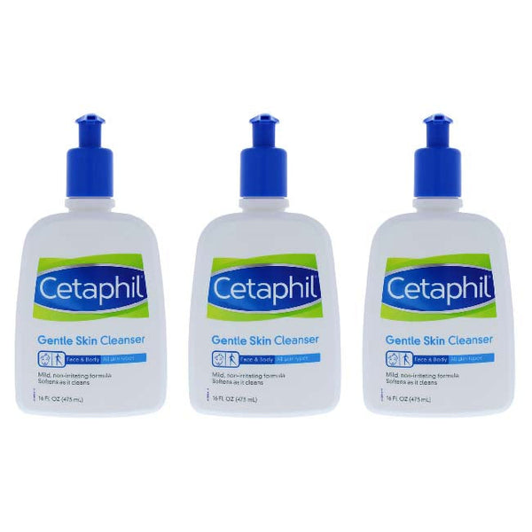 Cetaphil Gentle Skin Cleanser by Cetaphil for Unisex - 16 oz Cleanser - Pack of 3