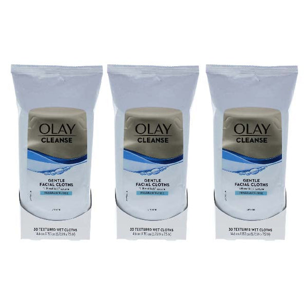 Olay Wet Cleansing Cloths Sensitive by Olay for Women - 30 Pc Cloths - Pack of 3
