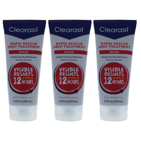Clearasil Ultra Daily Face Wash by Clearasil for Unisex - 6.78 oz Cleanser - Pack of 3