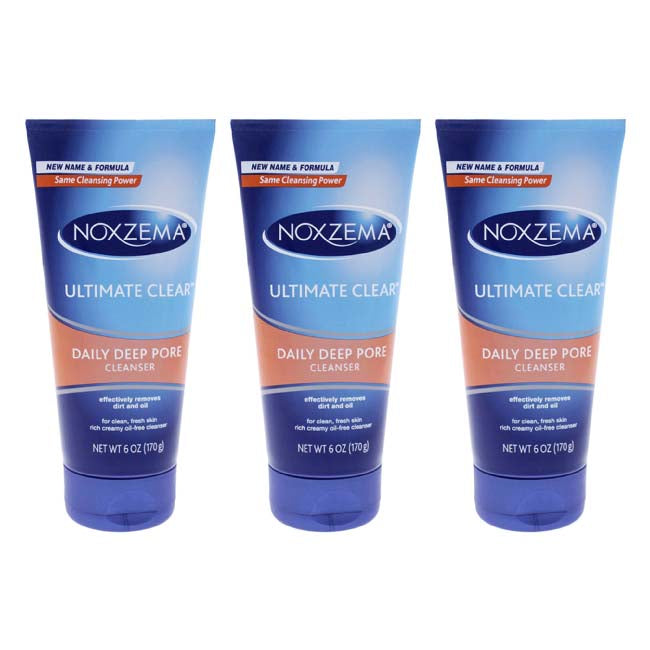 Noxzema Daily Deep Pore Cleanser by Noxzema for Unisex - 6 oz Cleanser - Pack of 3