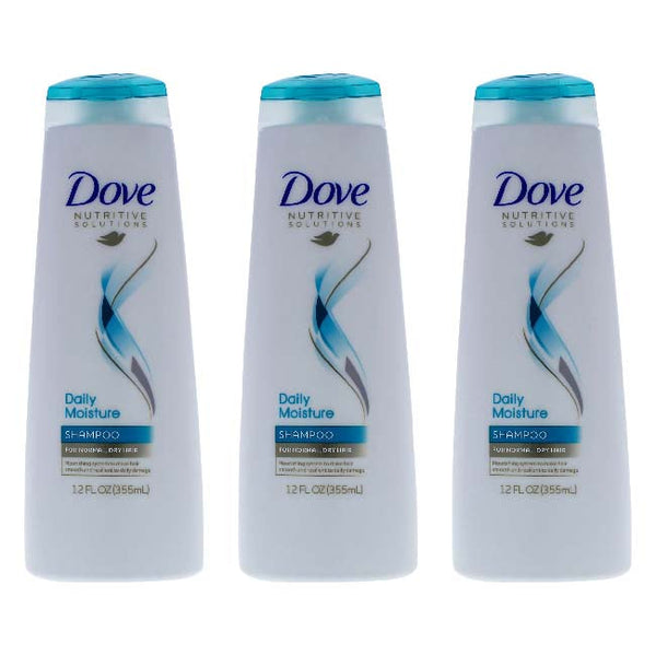 Dove Daily Moisture Therapy Shampoo by Dove for Unisex - 12 oz Shampoo - Pack of 3