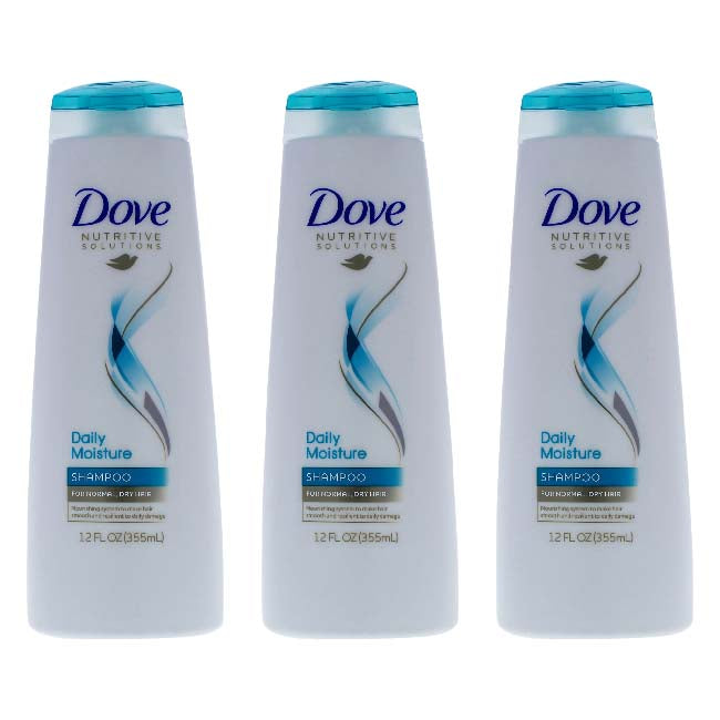 Dove Daily Moisture Therapy Shampoo by Dove for Unisex - 12 oz Shampoo - Pack of 3