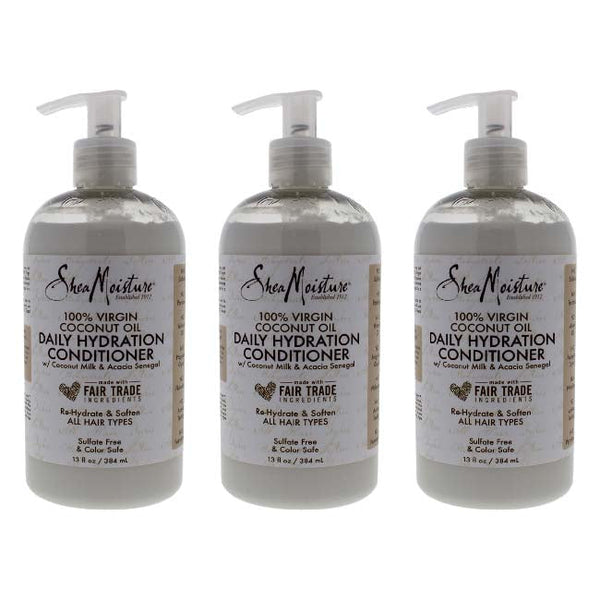 Shea Moisture 100 Percent Virgin Coconut Oil Daily Hydration Conditioner by Shea Moisture for Unisex - 13 oz Conditioner - Pack of 3