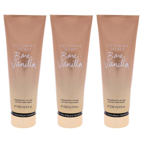 Victoria's Secret Bare Vanilla Fragrance Lotion by Victorias Secret for Women - 8 oz Body Lotion - Pack of 3