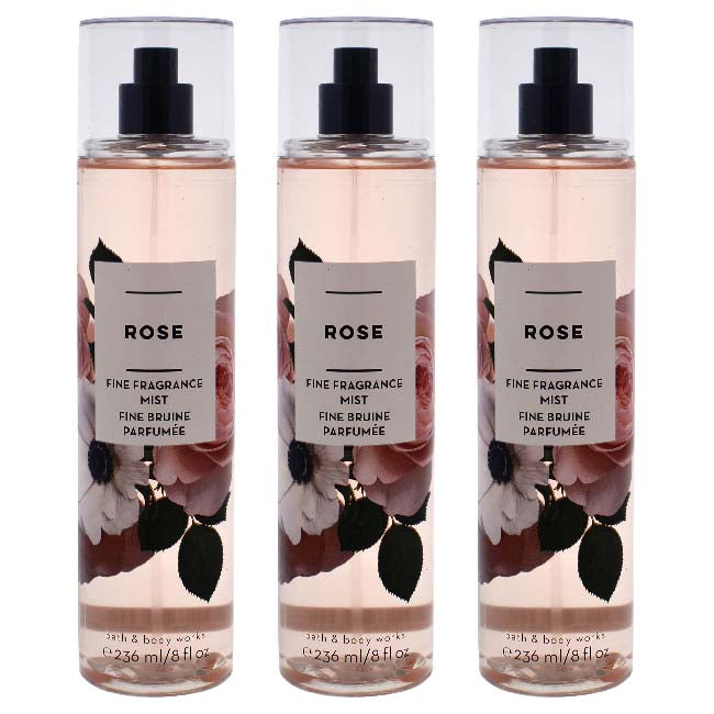 Bath and Body Works Rose by Bath and Body Works for Women - 8 oz Fragrance Mist - Pack of 3