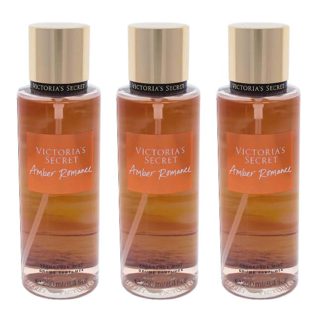 Victoria's Secret Amber Romance by Victorias Secret for Women - 8.4 oz Fragrance Mist - Pack of 3