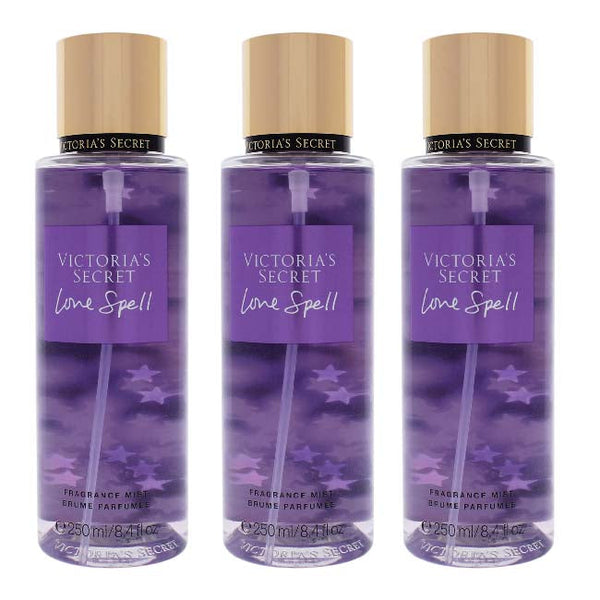 Victoria's Secret Love Spell by Victorias Secret for Women - 8.4 oz Fragrance Mist - Pack of 3