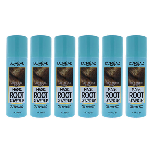 L'Oreal Magic Root Cover Up Temporary Gray Concealer Spray - Light Golden Brown by LOreal Paris for Women - 2 oz Hair Color - Pack of 6