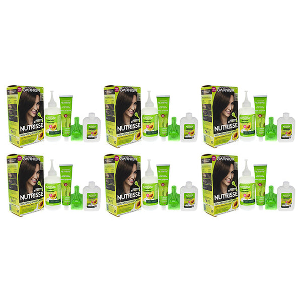 Nutrisse Nourishing Color Creme - 50 Medium Natural Brown by Garnier for Unisex - 1 Application Hair Color - Pack of 6