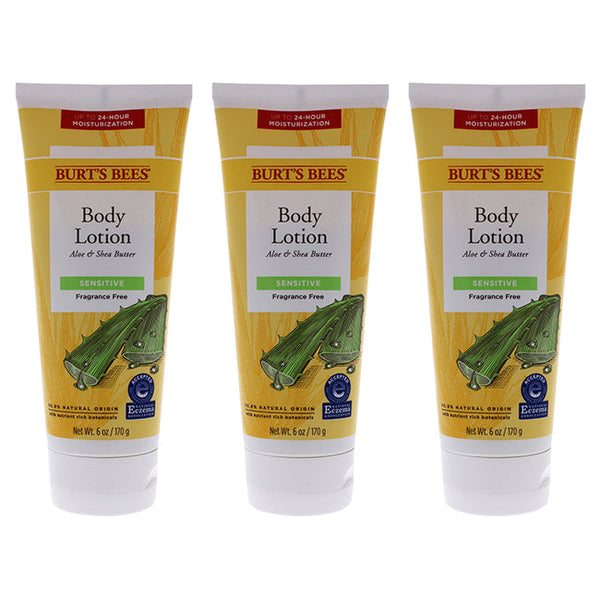 Burts Bees Aloe and Shea Butter Body Lotion by Burts Bees for Unisex - 6 oz Body Lotion - Pack of 3