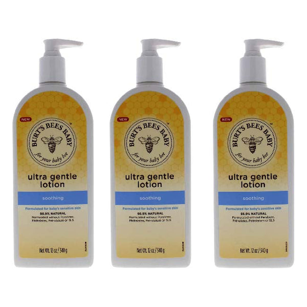 Burts Bees Baby Ultra Gentle Lotion - Soothing by Burts Bees for Kids - 12 oz Body Lotion - Pack of 3