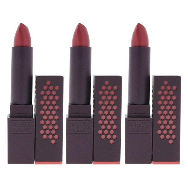 Burts Bees Glossy Lipstick - 504 Nude Rain by Burts Bees for Women - 0.12 oz Lipstick - Pack of 3