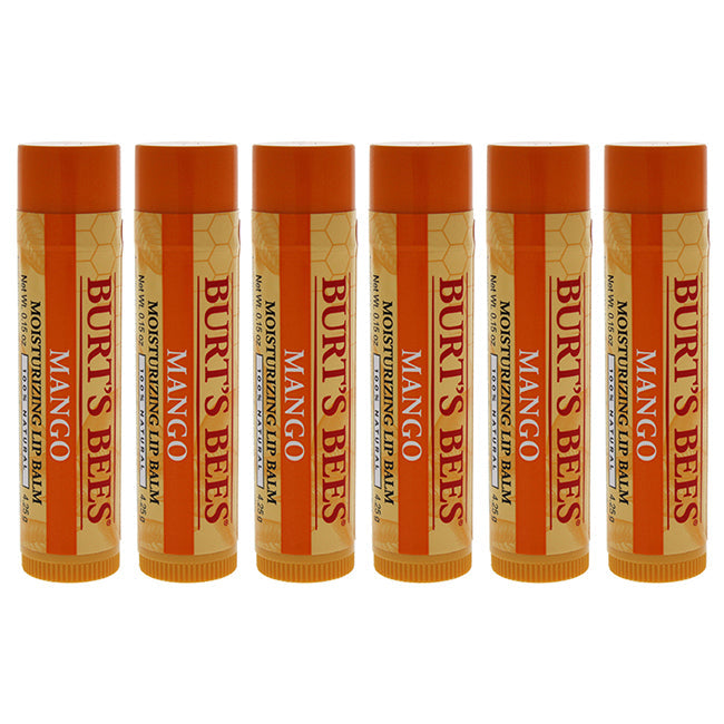 Burts Bees Mango Moisturizing Lip Balm by Burts Bees for Unisex - 0.15 oz Lip Balm - Pack of 6