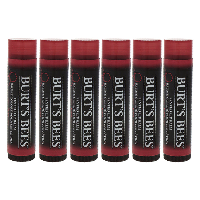 Burts Bees Tinted Lip Balm - Rose by Burts Bees for Unisex - 0.15 oz Lip Balm - Pack of 6