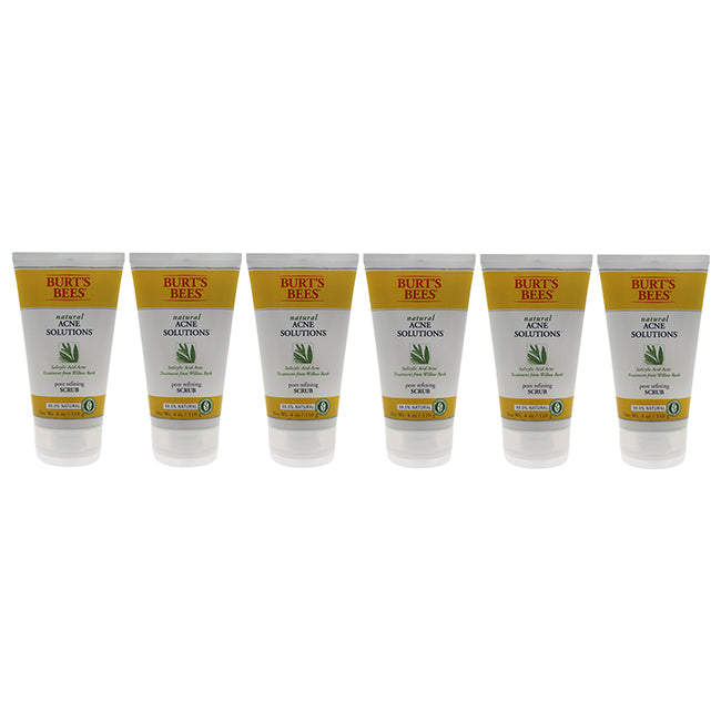 Burts Bees Natural Acne Solutions Pore Refining Scrub by Burts Bees for Unisex - 4 oz Scrub - Pack of 6