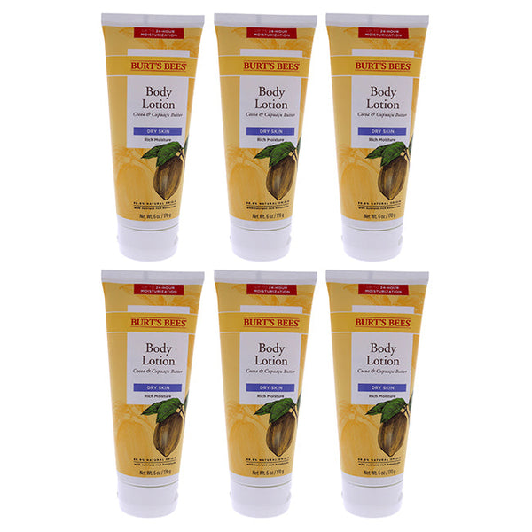 Burts Bees Cocoa and Cupuacu Butters Body Lotion by Burts Bees for Unisex - 6 oz Body Lotion - Pack of 6