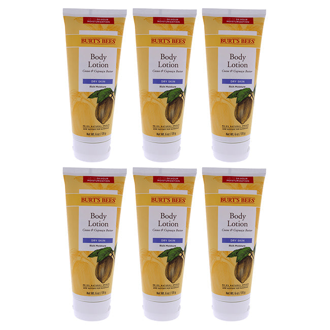 Burts Bees Cocoa and Cupuacu Butters Body Lotion by Burts Bees for Unisex - 6 oz Body Lotion - Pack of 6