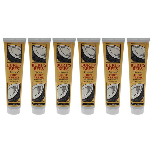 Burts Bees Coconut Foot Creme by Burts Bees for Unisex - 4.34 oz Cream - Pack of 6