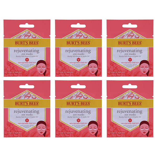 Burts Bees Rejuvenating Eye Mask by Burts Bees for Women - 0.02 oz Mask - Pack of 6