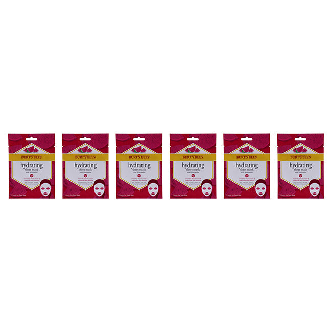 Burts Bees Hydrating Sheet Mask with Watermelon by Burts Bees for Women - 1 Pc Mask - Pack of 6