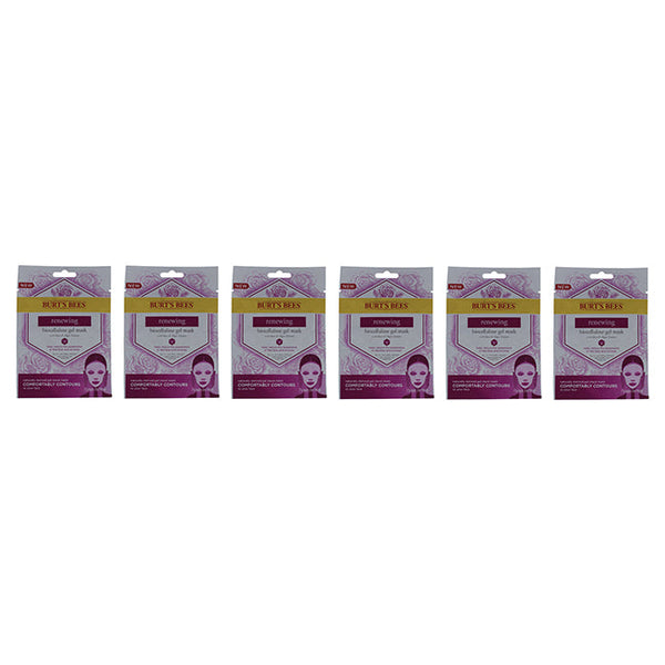 Burts Bees Renewing Biocellulose Gel Face Mask by Burts Bees for Women - 1 Pc Mask - Pack of 6