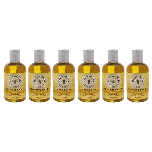 Burts Bees Baby Bee Nourishing Baby Oil by Burts Bees for Kids - 4 oz Oil - Pack of 6