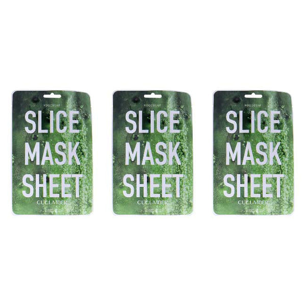 Kocostar Slice Sheet Mask - Cucumber by Kocostar for Unisex - 1 Pc Mask - Pack of 3