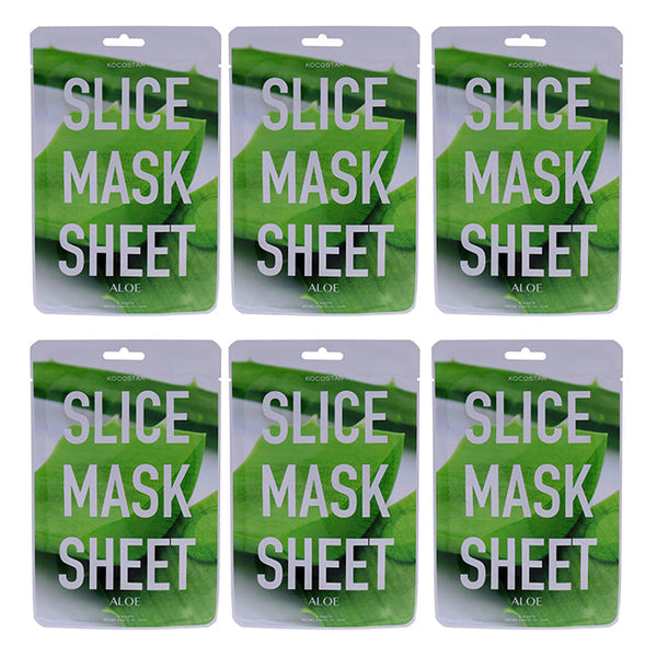 Kocostar Slice Sheet Mask - Aloe by Kocostar for Unisex - 1 Pc Mask - Pack of 6