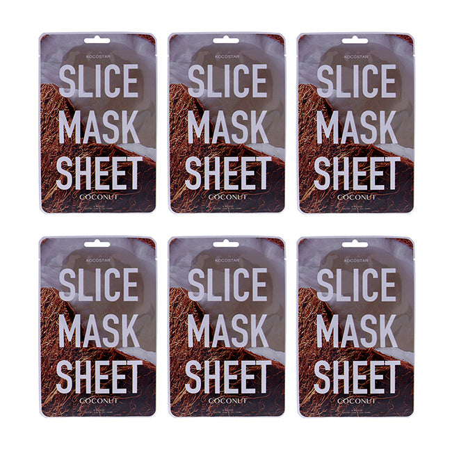 Kocostar Slice Sheet Mask - Coconut by Kocostar for Unisex - 1 Pc Mask - Pack of 6