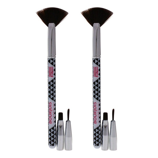 Bourjois Multi-Brush Nail Art Set by Bourjois for Women - 3 Pc Set Fan Brush, Shader Brush, Liner Brush - Pack of 2