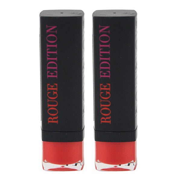 Bourjois Rouge Edition - 11 Fraise Remix by Bourjois for Women - 0.12 oz Lipstick - Pack of 2