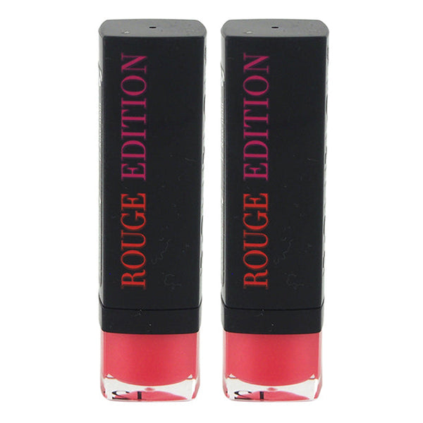 Bourjois Rouge Edition - 12 Rose Neon by Bourjois for Women - 0.12 oz Lipstick - Pack of 2