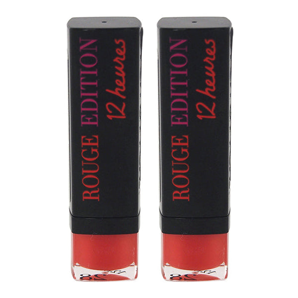 Bourjois Rouge Edition 12 Hours - 28 Pamplemousse Pour Ptite Frimousse by Bourjois for Women - 0.12 oz Lipstick - Pack of 2