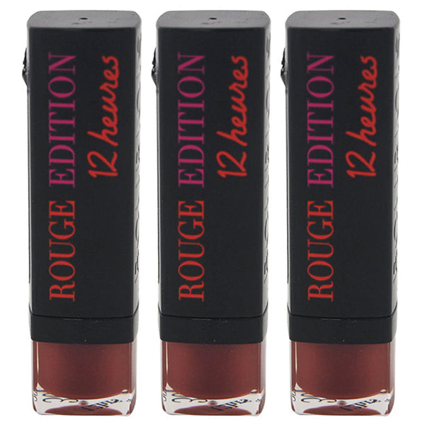 Bourjois Rouge Edition 12 Hours - 30 Prune Afterwork by Bourjois for Women - 0.12 oz Lipstick - Pack of 3