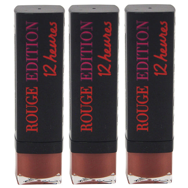 Bourjois Rouge Edition 12 Hours - 31 Beige Shooting by Bourjois for Women - 0.12 oz Lipstick - Pack of 3