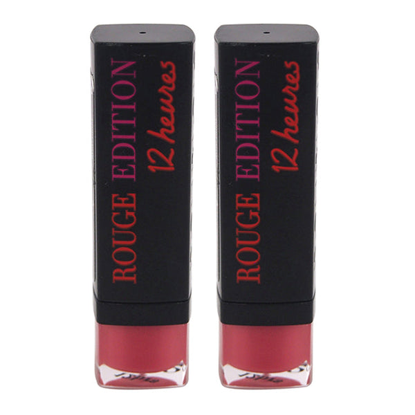 Bourjois Rouge Edition 12 Hours - 32 Rose Vanity by Bourjois for Women - 0.12 oz Lipstick - Pack of 2