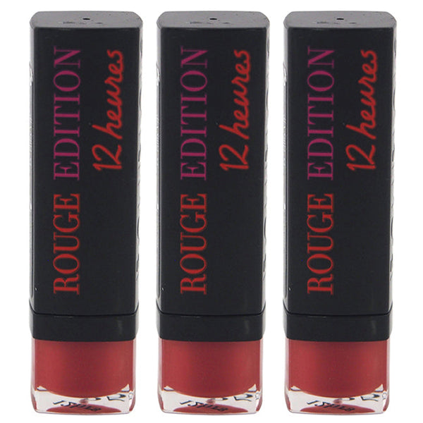 Bourjois Rouge Edition 12 Hours - 35 Entry VIP by Bourjois for Women - 0.12 oz Lipstick - Pack of 3