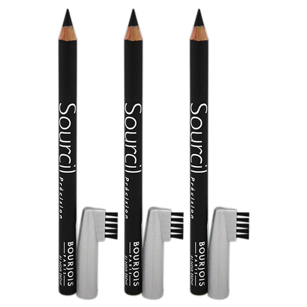 Bourjois Sourcil Precision Eyebrow Pencil - 01 Noir Ebene by Bourjois for Women - 0.04 oz Eyebrow Pencil - Pack of 3