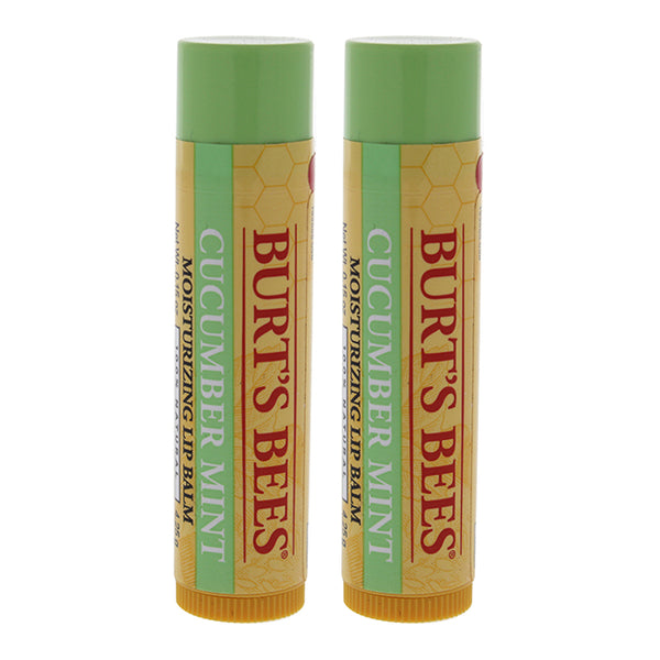 Burt's Bees Cucumber Mint Moisturizing Lip Balm by Burts Bees for Women - 0.15 oz Lip Balm - Pack of 2