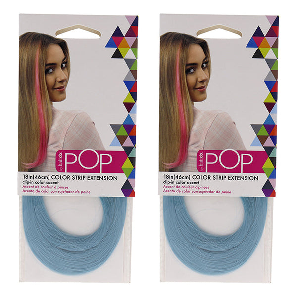 Hairdo Pop Color Strip Extension - Blue Frosting by Hairdo for Women - 18 Inch Hair Extension - Pack of 2