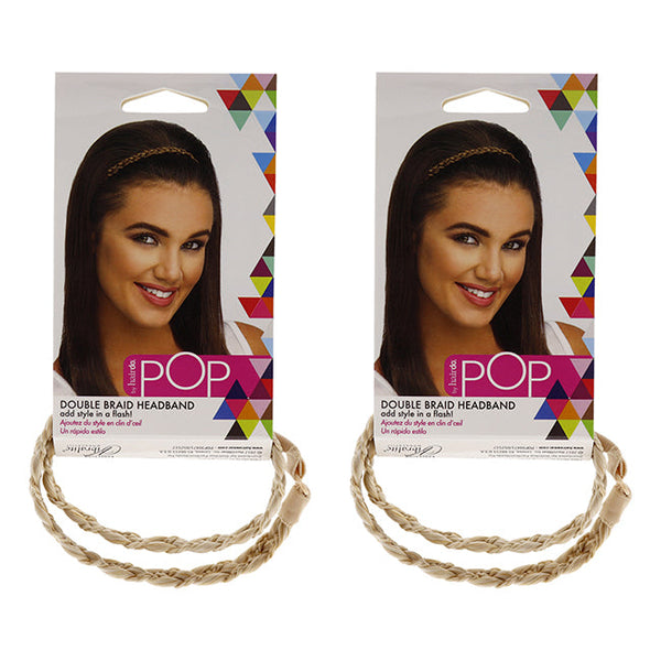 Hairdo Pop Double Braid Headband - R22 Swedish Blond by Hairdo for Women - 1 Pc Hair Band - Pack of 2