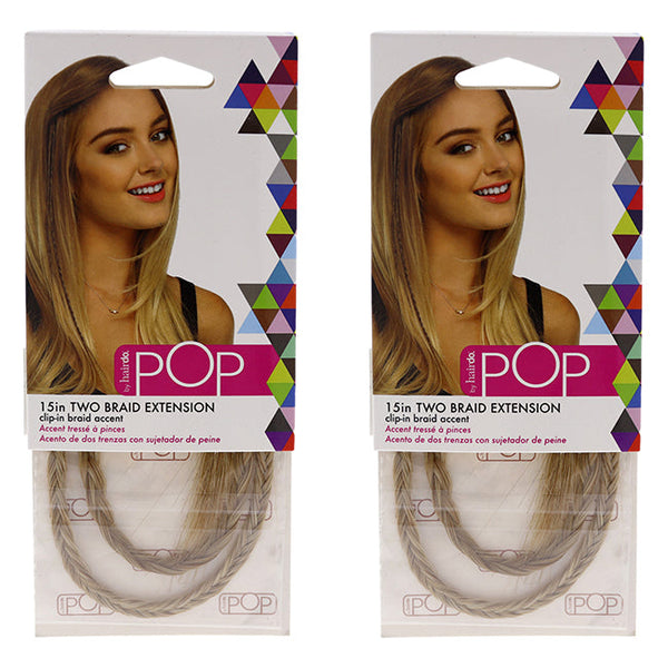 Hairdo Pop Two Braid Extension - R14 88H Golden Wheat by Hairdo for Women - 15 Inch Hair Extension - Pack of 2