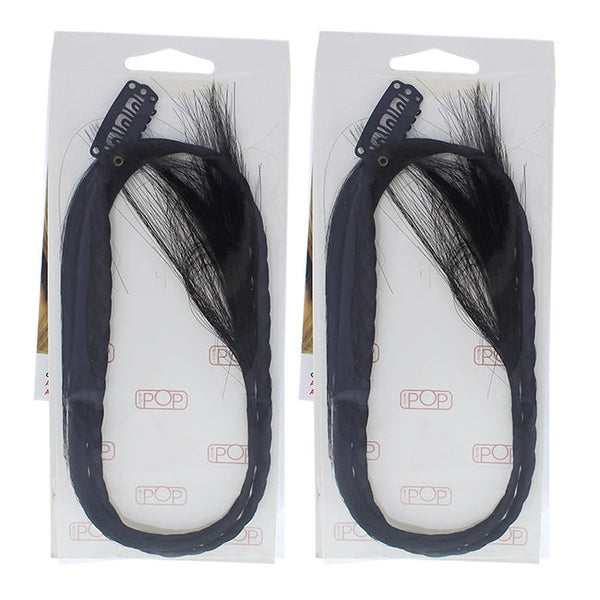 Hairdo Pop Two Braid Extension - R2 Ebony by Hairdo for Women - 15 Inch Hair Extension - Pack of 2