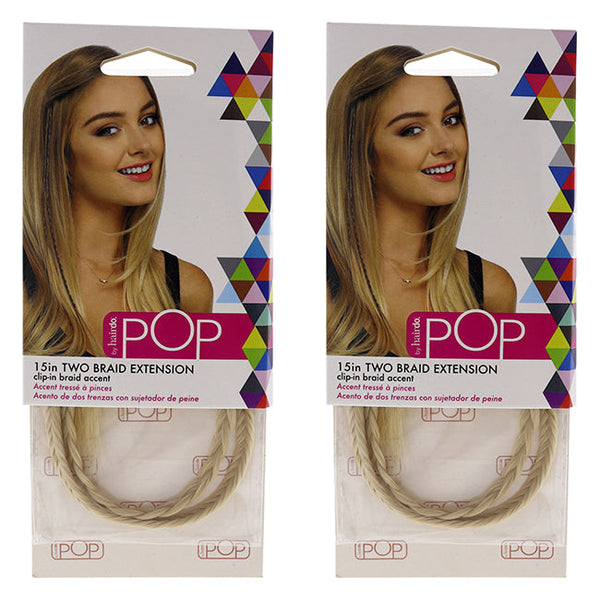 Hairdo Pop Two Braid Extension - R22 Swedish Blond by Hairdo for Women - 15 Inch Hair Extension - Pack of 2