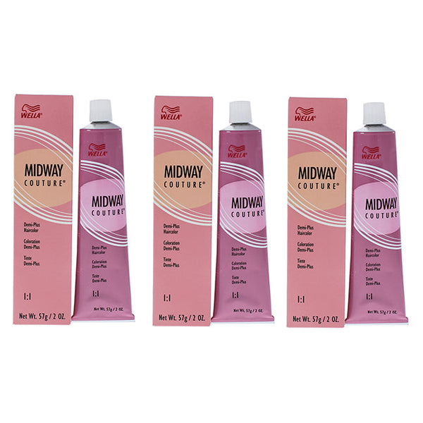 Wella Midway Couture Demi-Plus Haircolor - CT Cleartone by Wella for Unisex - 2 oz Hair Color - Pack of 3