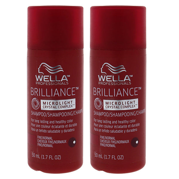 Wella Brilliance Shampoo For Fine to Normal Colored Hair by Wella for Unisex - 1.7 oz Shampoo - Pack of 2