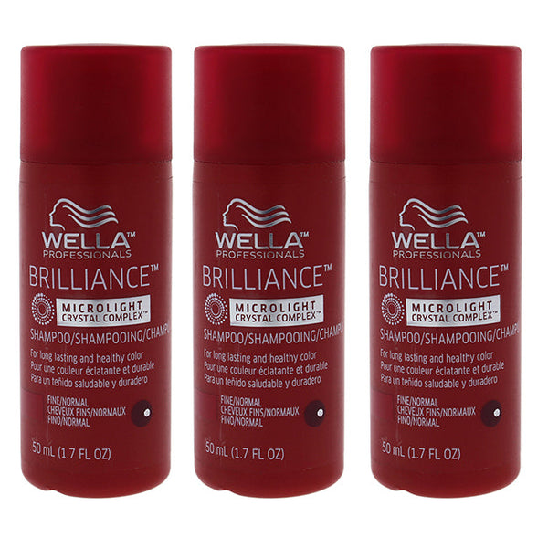 Wella Brilliance Shampoo For Fine to Normal Colored Hair by Wella for Unisex - 1.7 oz Shampoo - Pack of 3