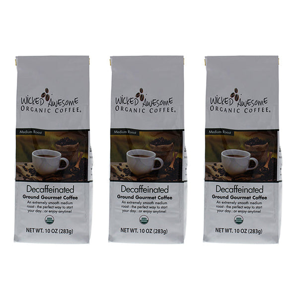 Bostons Best Wicked Awesome Organic Decaffeinated Ground Gourmet Coffee by Bostons Best for Unisex - 10 oz Coffee - Pack of 3