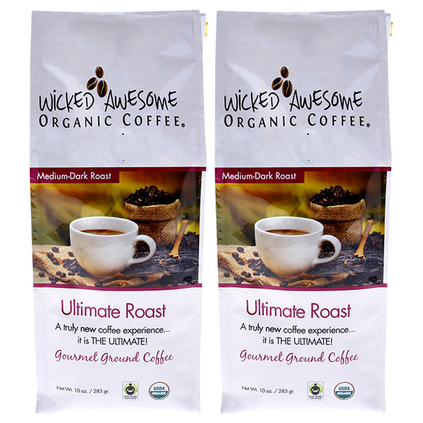Wicked Awesome Organic Ultimate Ground Gourmet Coffee by Bostons Best for Unisex - 10 oz Coffee - Pack of 2