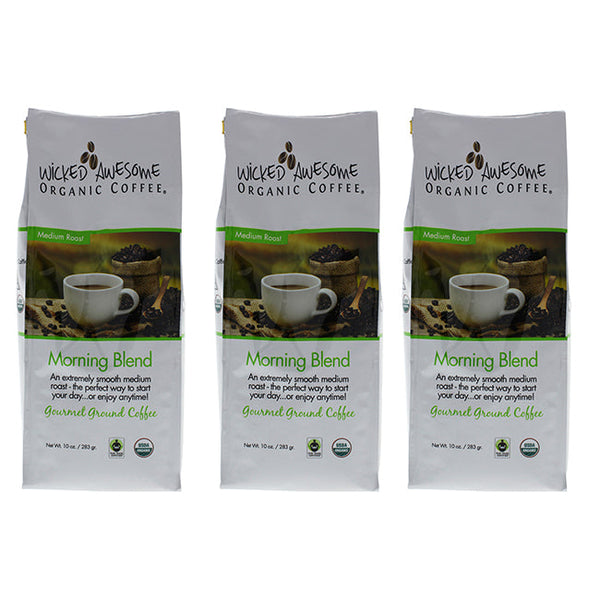 Bostons Best Wicked Awesome Organic Morning Blend Ground Gourmet Coffee by Bostons Best for Unisex - 10 oz Coffee - Pack of 3